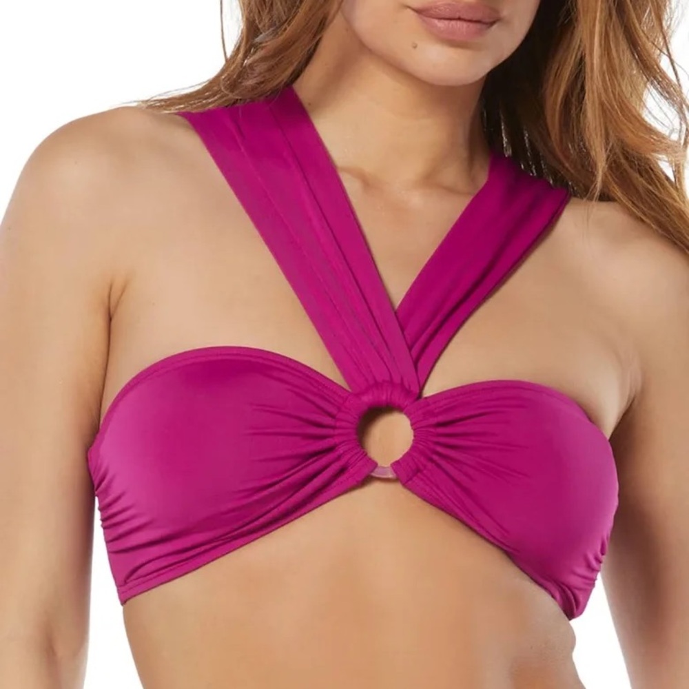 Carmen Marc Valvo Magenta Bikini Top